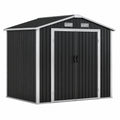 Abri de jardin en métal noir avec double porte