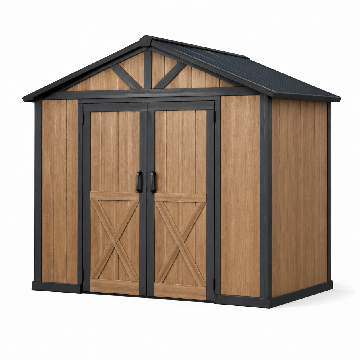 Abri de jardin en plastique marron et noir