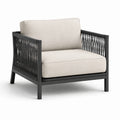 Fauteuil en aluminium et corde en polypropylène beige et noir