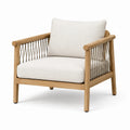 Fauteuil en bois d'acacia avec coussins en corde et polyester beige