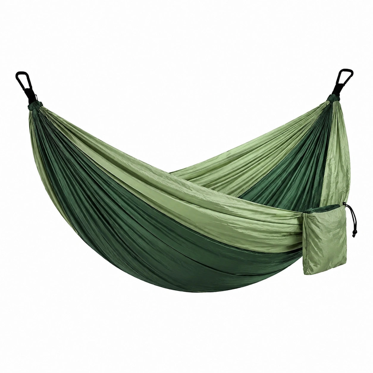 Hamac en nylon parachute vert clair et foncé