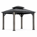 Pavillon de jardin en métal et bois composite 300x300 cm anthracite