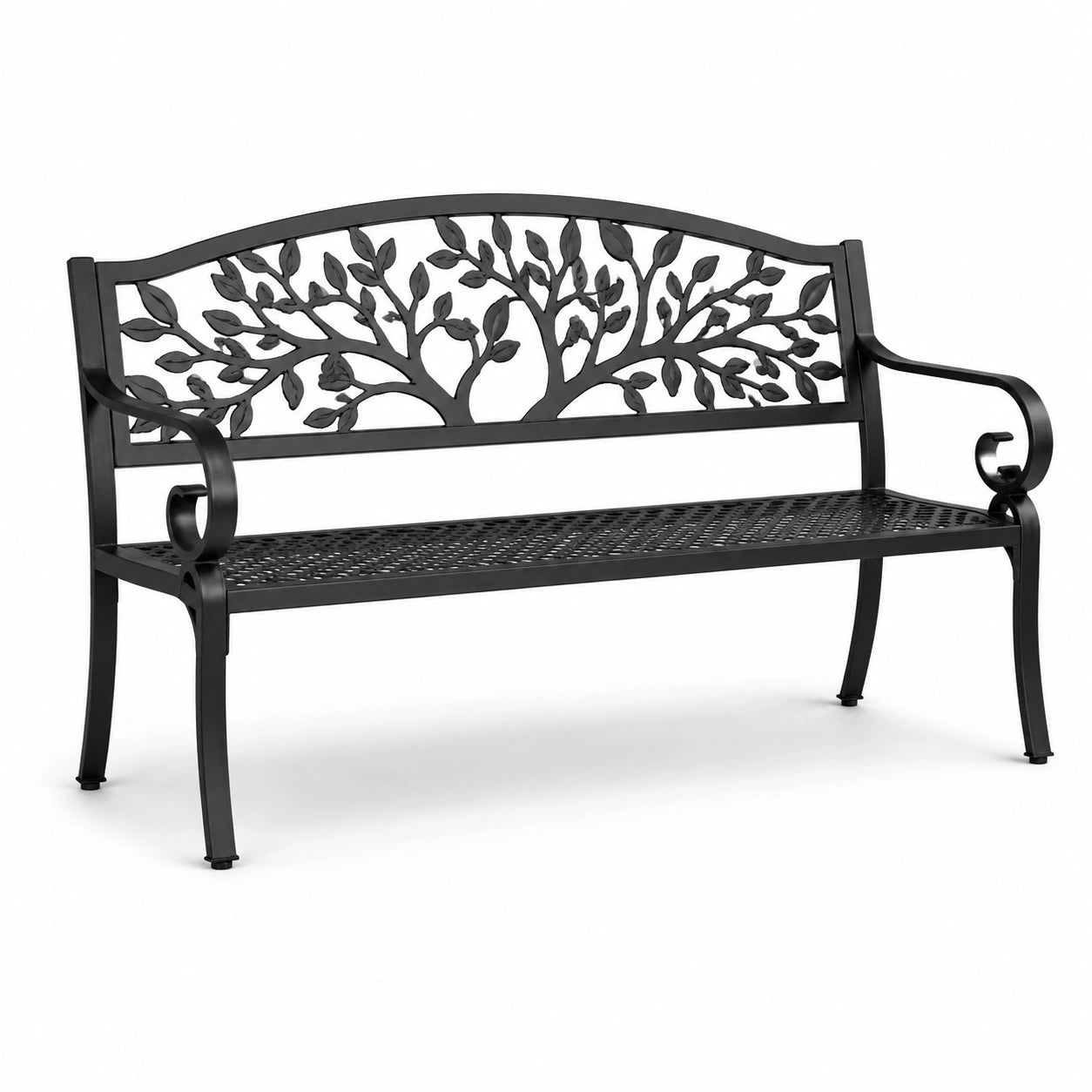 Banc de jardin en métal noir 125 cm