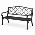 Banc de jardin en métal noir 128 cm