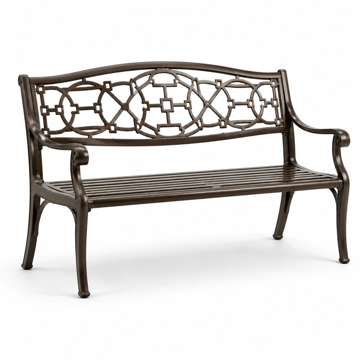 Banc de jardin en métal brun