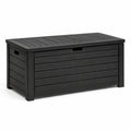 Coffre de rangement en bois composite noir